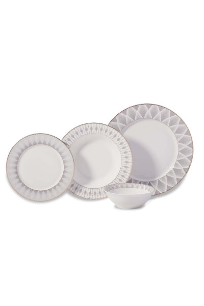 Perla Collection 60 Piece Round Dinner Set - 5