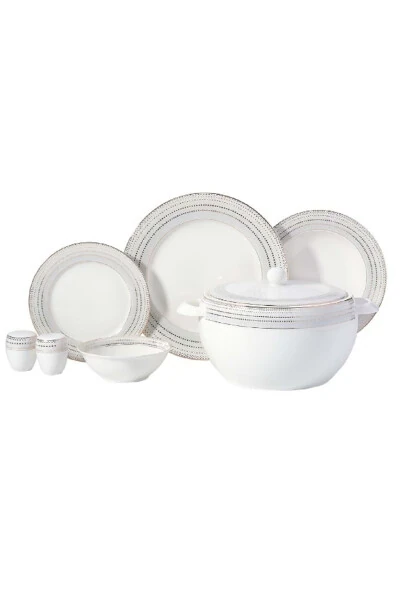 Perla Collection 60 Pieces 12 Person Porcelain Dinner Set A8378 - KORKMAZ