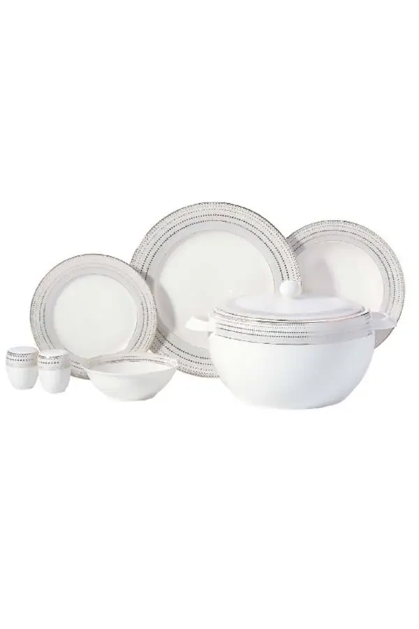 Perla Collection 60 Pieces 12 Person Porcelain Dinner Set A8378 - 1