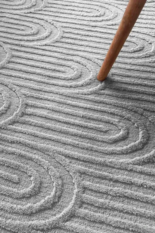 Perla İskandinav Premium Peluş Bukleli Gri Salon Halısı Mutfak Halısı Çocuk Halısı Yolluk-Gri - 2