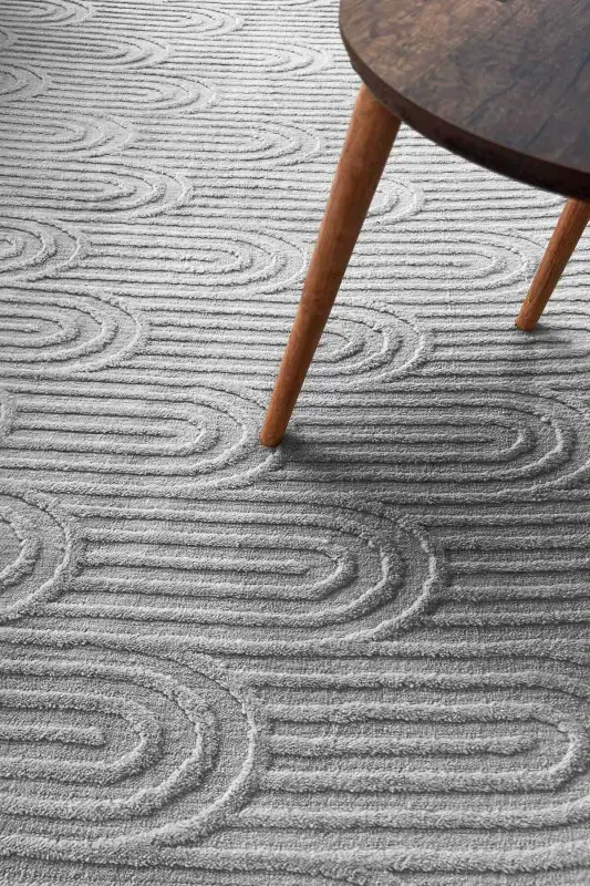 Perla İskandinav Premium Peluş Bukleli Gri Salon Halısı Mutfak Halısı Çocuk Halısı Yolluk-Gri - 3