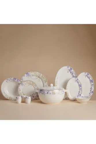 Perla Collection 60 Parça Yuvarlak Yemek Takımı A8377 - çok renkli - 1