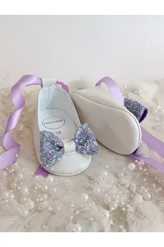 Perla Mor Toshli Haqiqiy Teri Bebek Babet Poyabzal - Mor Toshli - HODORE (1)