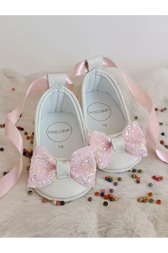 Perla Open Lilac Stone Genuine Leather Baby Ballet Shoes-Open Lilac Stone - 6