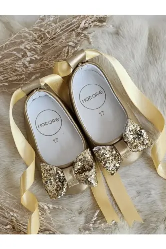 Perla Platin Gold Haqiqiy Teri Chaqaloq Babet Poyabzali - Platin Gold - 1