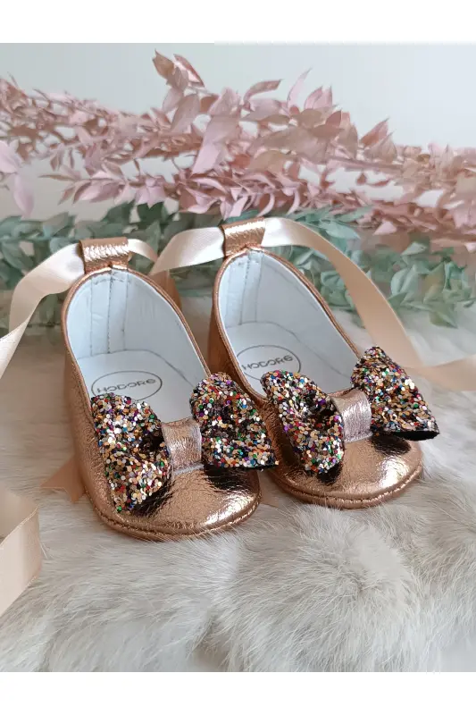 Perla Rose Hakiki Deri Bebek Babet Ayakkabı-Rose - 2