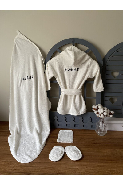 Personalized Baby Towel Robe Set 0-3 Years Old with Embroidered Name - 3