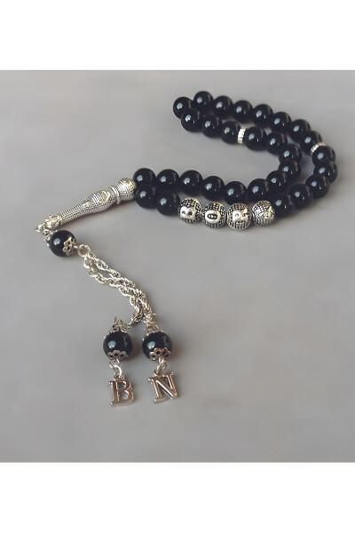 Personalized Black Onyx Prayer Beads, Gift for Father, Gift for Lover - 4