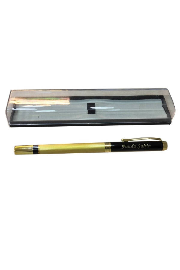 Personalized, boxed, luxury roller pen, black capped. - 5