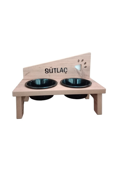 Personalized Ceramic Bowl Pet Food and Water Stand - Black - 7