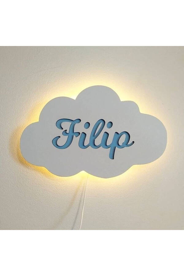 Personalized Cloud Night Light Children's Nursery Decorative Led Lighting Ask for Name - 1