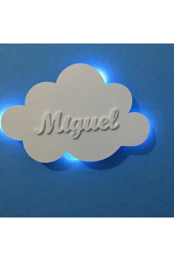 Personalized Cloud Night Light Children's Nursery Decorative Led Lighting Ask for Name - 2