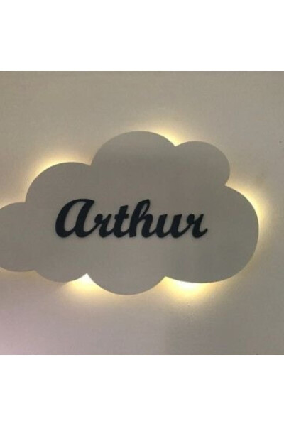 Personalized Cloud Night Light Children's Nursery Decorative Led Lighting Ask for Name - 4