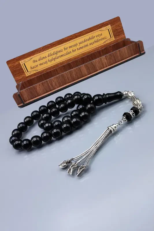 Personalized Georgian Rosary with Message for Beloved - Custom 10x10 mm Russian Rosary - Wooden Boxed-Oltu - VIP KEHRIBAR