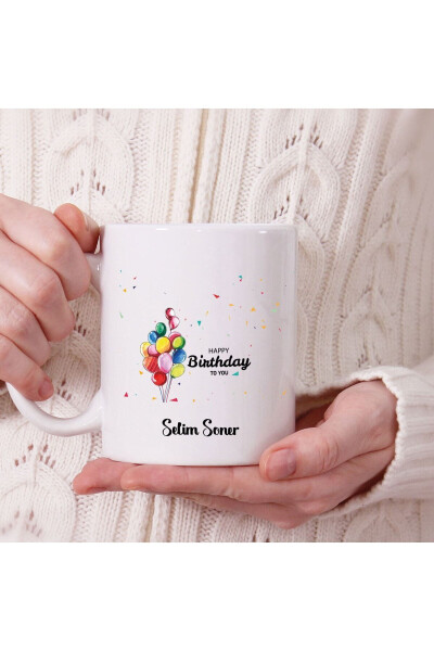 Personalized Happy Birthday Design Birthday Cup - KITAPLI HEDIYE