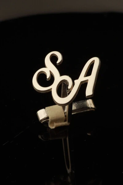 Personalized Initial Cufflinks in 925 Sterling Silver with 14K Gold Plating - EDDIAJEWELLERY (1)