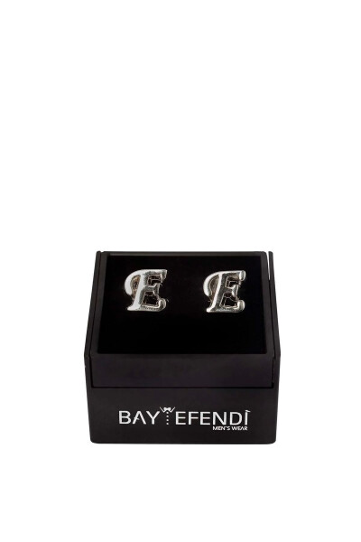 Personalized Letter Silver Cufflinks E Letter - 3