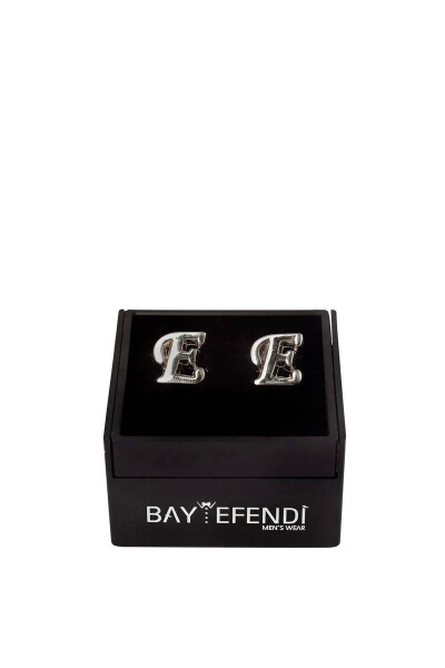 Personalized Letter Silver Cufflinks E Letter - 1