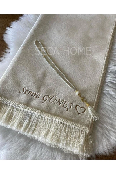 Personalized luxury velvet prayer rug. - SECA HOME (1)