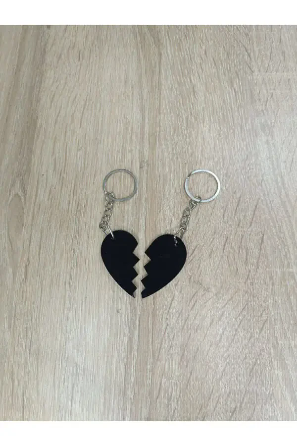 Personalized Name Heart Keychain Set - 11