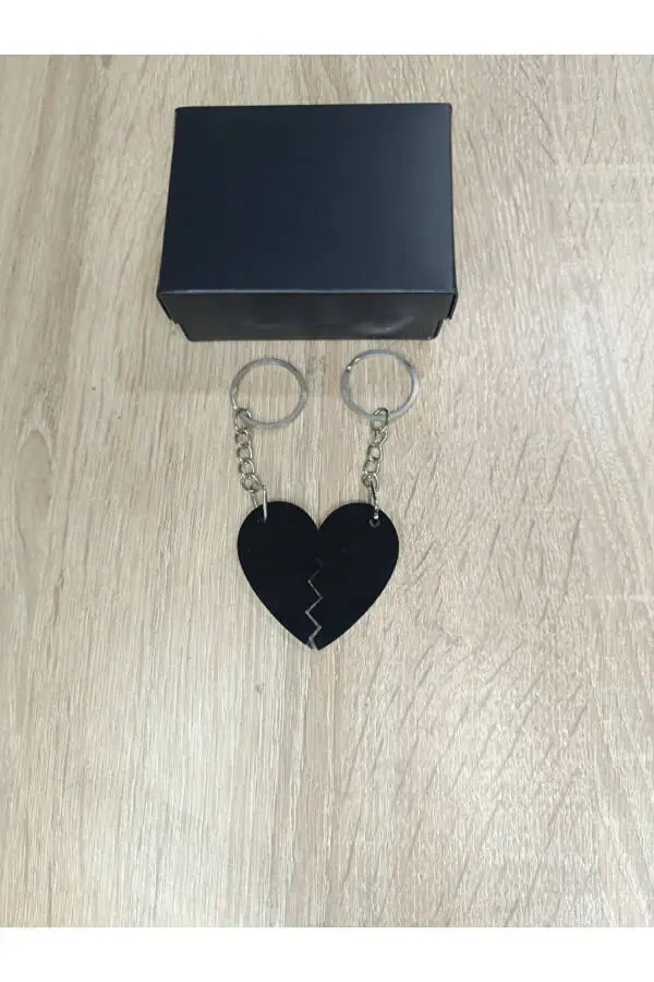 Personalized Name Heart Keychain Set - 4