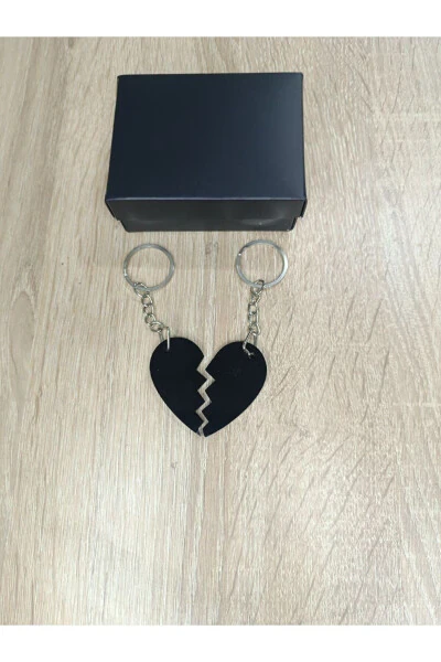 Personalized Name Heart Keychain Set - 5