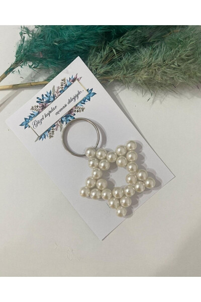 Personalized Pearl Star Keychain 10 Pieces Engagement Ceremony Henna Wedding Circumcision Birthday Maulud - 5