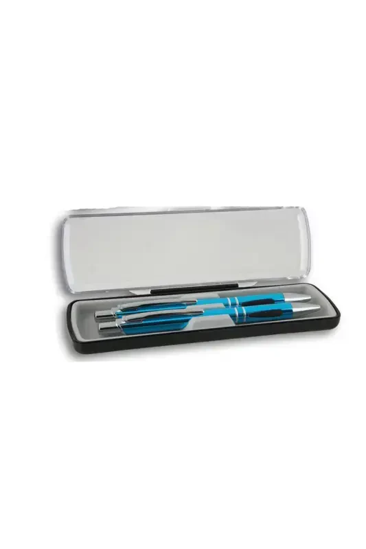 Personalized Pen and Pencil Set - New Year-Blue - PİGADO
