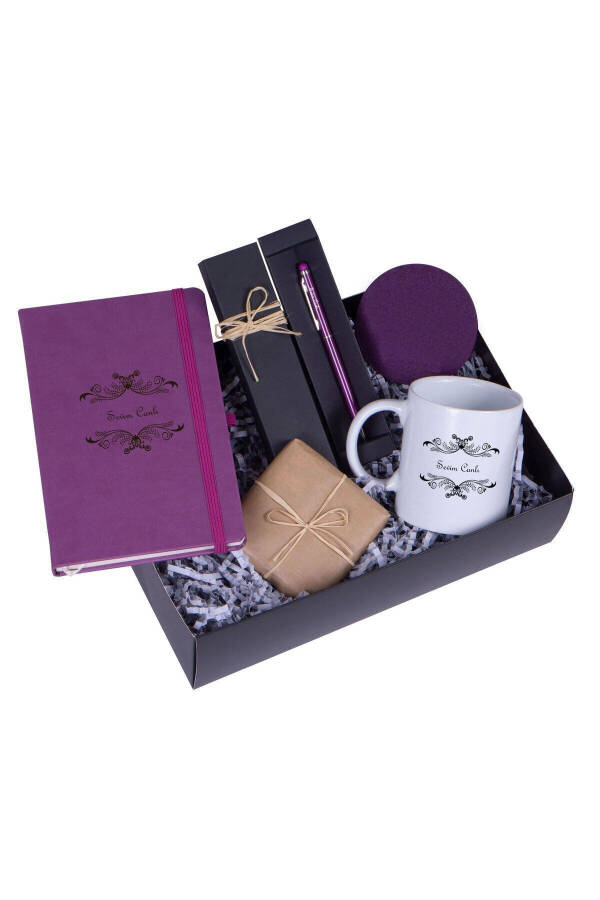 Personalized Purple Agenda Cup Pen Chocolate Gift Set / Personalized Birthday Gift - 1