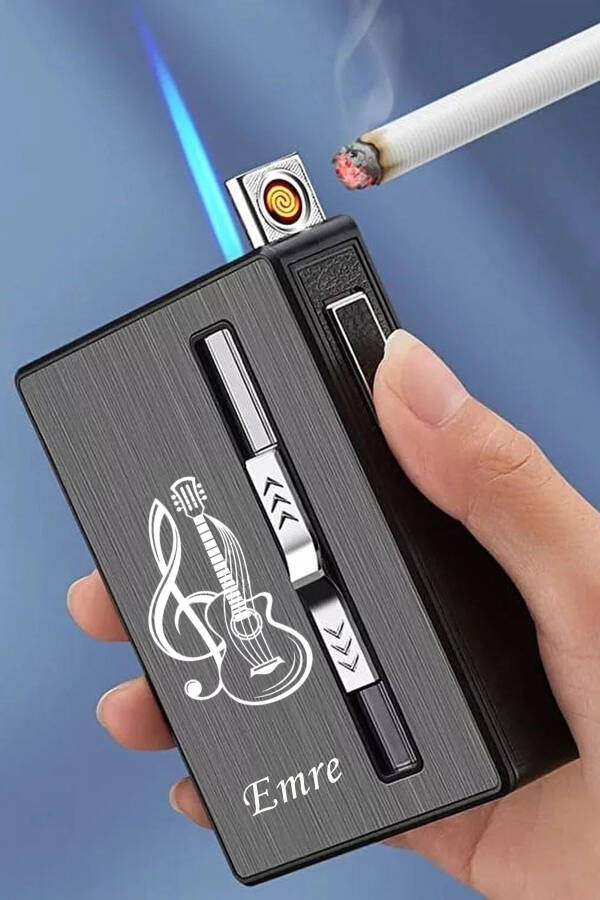 Personalized USB Rechargeable Lighter Cigarette Case - 12