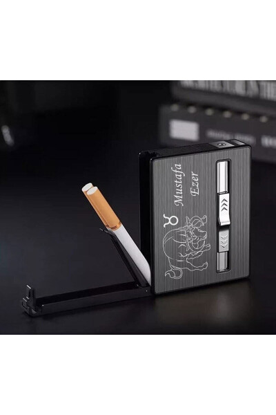 Personalized USB Rechargeable Lighter Cigarette Case - 14