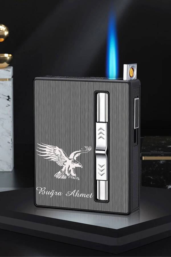 Personalized USB Rechargeable Lighter Cigarette Case - 3