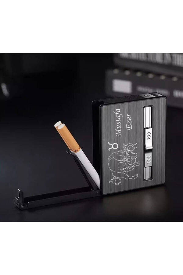 Personalized USB Rechargeable Lighter Cigarette Case - 6