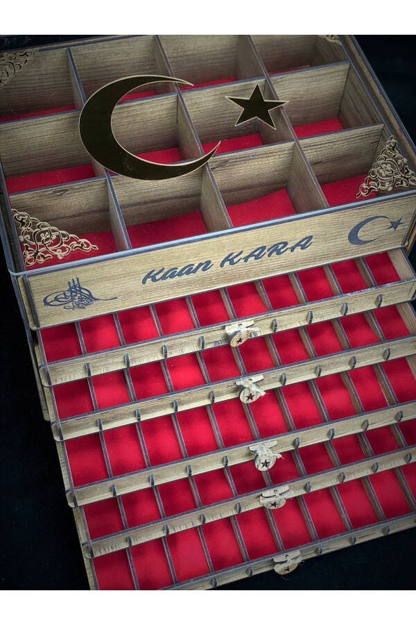 Personalized wooden rosary and watch collection box (50 rosaries, 12 watches). - 11