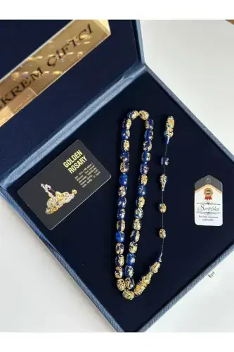 Персонализированные четки с золотыми бусинами - Kehribarstore (1)