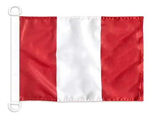 Peru without arms NAUTICAL Flag 18'' x 12'' - Peruan civil flags 30 x 45 cm. - Banner 12x18 in for boat - AZ FLAG 