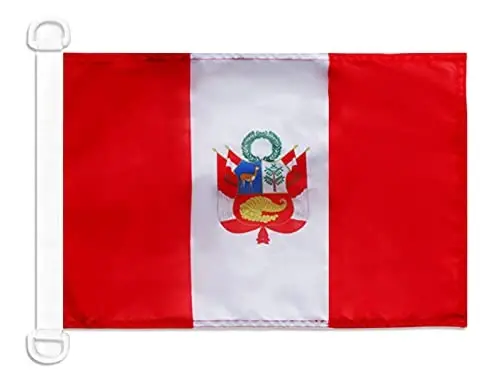 Peru Naval Ensign NAUTICAL Flag 18'' x 12'' - Peruvian War flags 30 x 45 cm. - Banner 12x18 in for boat - AZ FLAG - AZ FLAG