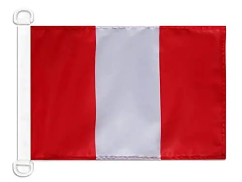 Peru Civil Ensign NAUTICAL Flag 18'' x 12'' - Peruvian merchant flags 30 x 45 cm. - Banner 12x18 in for boat - AZ FLAG - AZ FLAG