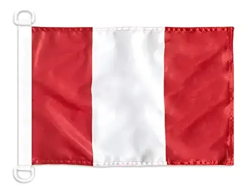Peru without arms NAUTICAL Flag 18'' x 12'' - Peruan civil flags 30 x 45 cm. - Banner 12x18 in for boat - AZ FLAG - AZ FLAG
