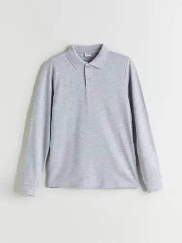 Первый урок Воодушевление Поло-воротник Мужской Детский Т-Shirt-Серый - 1