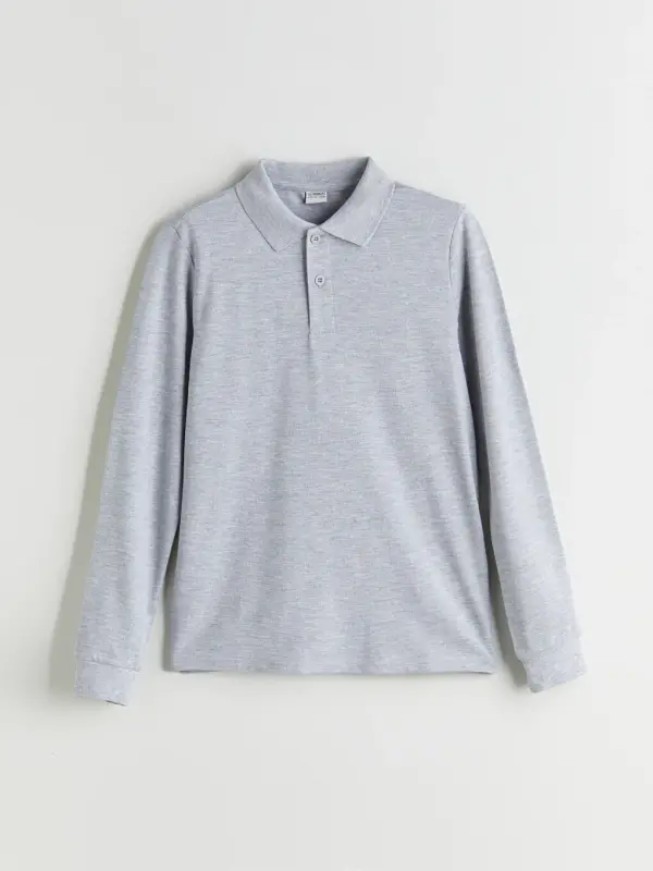 Первый урок Воодушевление Поло-воротник Мужской Детский Т-Shirt-Серый - 1