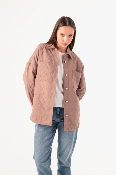 Pery Beige Women's Quilted Jacket - 2