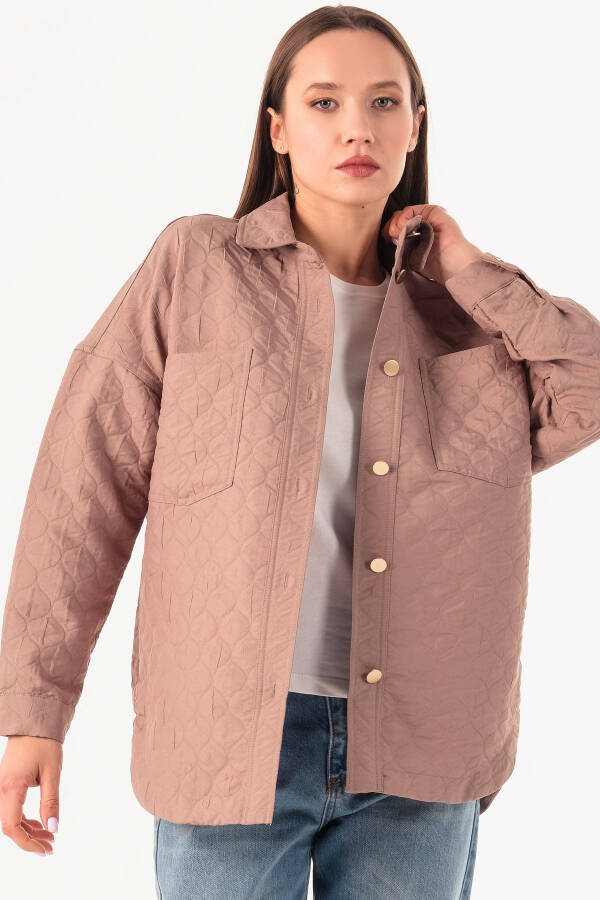 Pery Beige Women's Quilted Jacket - 5