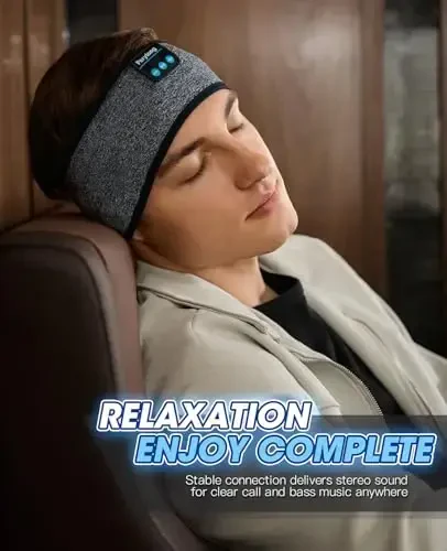 Perytong Bluetooth Sleep Headphones Headband with HD Speakers - Noise Cancelling, for Side Sleepers, Workout, Jogging, Yoga - 5