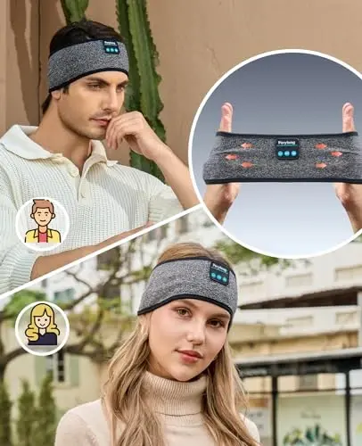Perytong Bluetooth uyqu naushniklari HD karnayli bosh tasmasi - Yonboshlab uxlaydiganlar, mashg'ulotlar, yugurish, yoga uchun shovqinni bekor qilish - 7