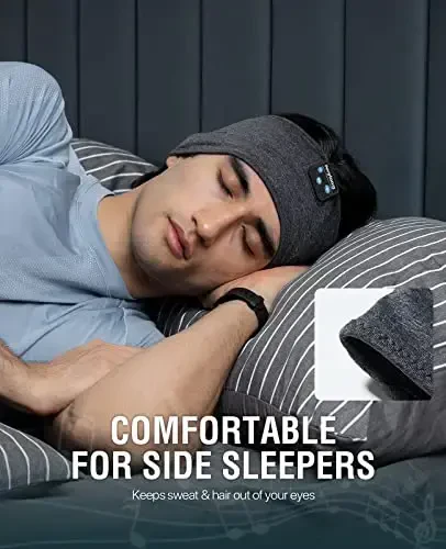 Perytong New Sleep Headphones Bluetooth Headband, Wireless Soft Sleeping Headphones with Ultra-Thin Speakers Perfect for Side Sleepers, Running, Workout, Jogging, Yoga, Travel - 3