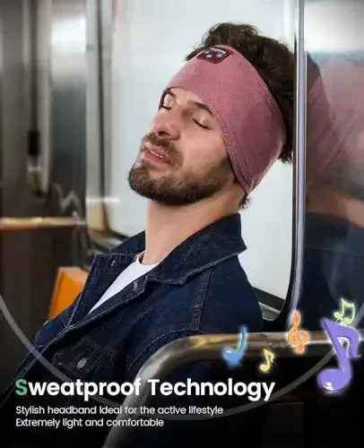 Perytong simsiz uyqu naushniklari, Bluetooth sport bandajli naushniklar ultra yupqa HD stereo dinamiklar bilan, unisex, uyqu, mashg'ulot, yugurish, yoga, uyqusizlik, havo sayohati, meditatsiya uchun ideal - 3