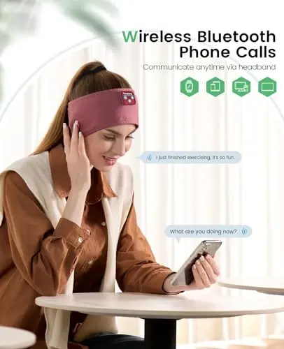 Perytong simsiz uyqu naushniklari, Bluetooth sport bandajli naushniklar ultra yupqa HD stereo dinamiklar bilan, unisex, uyqu, mashg'ulot, yugurish, yoga, uyqusizlik, havo sayohati, meditatsiya uchun ideal - 2