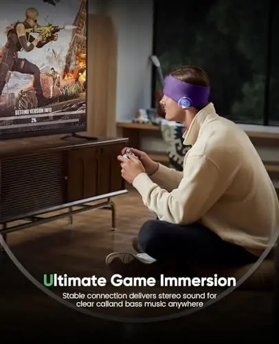 Perytong Sleep Eshitish vositalari Bluetooth Bandaji - Yoga, Unisex, Immersiv Stereo Ovoz bilan, 10 Soat Batareya, Qulay Bandaj Materiali - 5