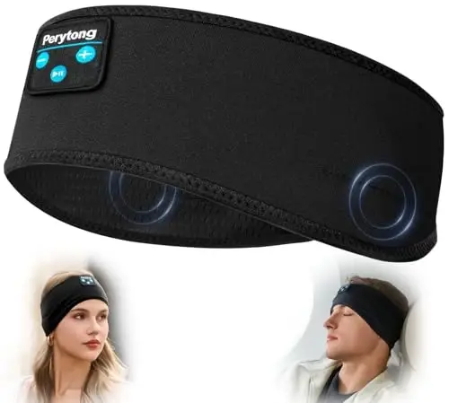 Perytong Sleep Headphones Bluetooth Headband simsiz naushniklar yonboshlab uxlaydiganlar uchun - Uyqu uchun naushniklar - Uyqusizlik Nuit Sayohat uchun uyqu bandaji, Ayollar Erkaklar Ona Ota uchun sovg'a - PERYTONG